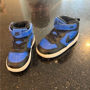 Nike Youth Royal Blue and Black High-Top Sneakers